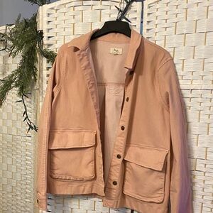 Blush Utility Jacket with two big pockets on each side of jacket